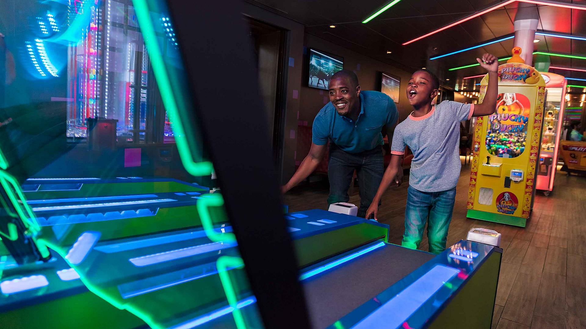 playmakers-sports-bar-arcade-skee-ball-dad-son