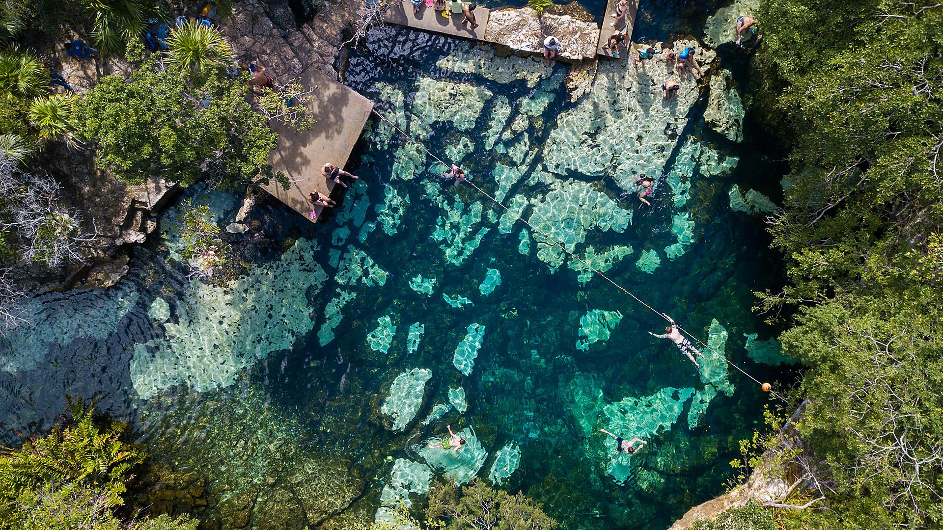 mexico-azul-cenote-aerial-view